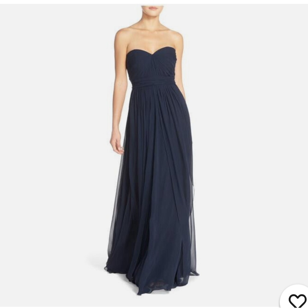 Plus 20 Navy Strapless Evening Gown
